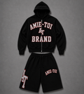 AMIE-TOI “AT BRAND” Hoodie & Jort Set – Black